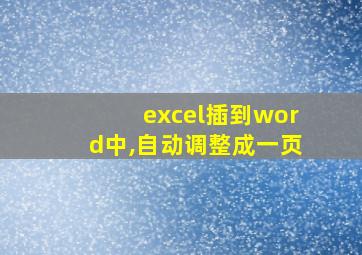 excel插到word中,自动调整成一页