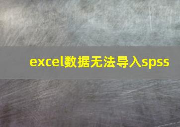 excel数据无法导入spss