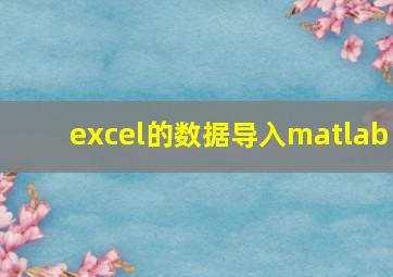 excel的数据导入matlab