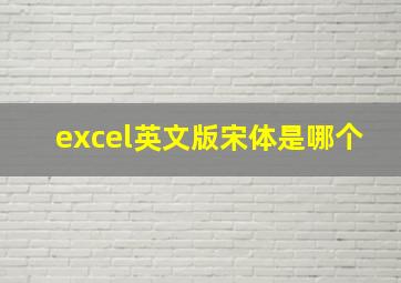 excel英文版宋体是哪个