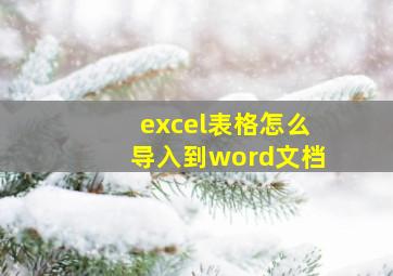 excel表格怎么导入到word文档