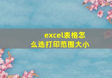 excel表格怎么选打印范围大小