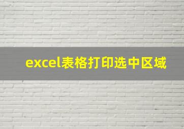 excel表格打印选中区域