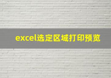 excel选定区域打印预览