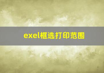 exel框选打印范围