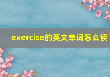 exercise的英文单词怎么读