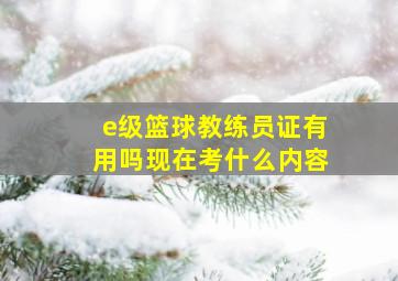 e级篮球教练员证有用吗现在考什么内容