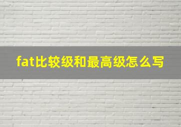 fat比较级和最高级怎么写