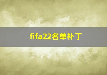 fifa22名单补丁