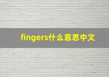 fingers什么意思中文