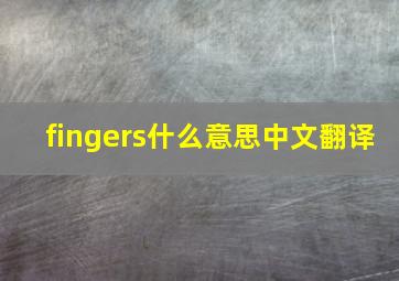 fingers什么意思中文翻译