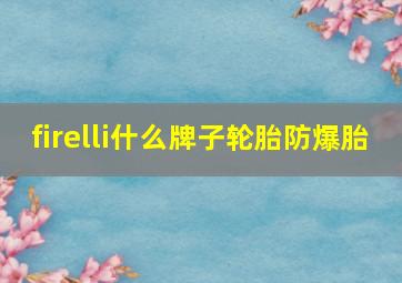 firelli什么牌子轮胎防爆胎