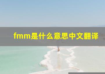 fmm是什么意思中文翻译