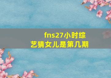 fns27小时综艺猜女儿是第几期