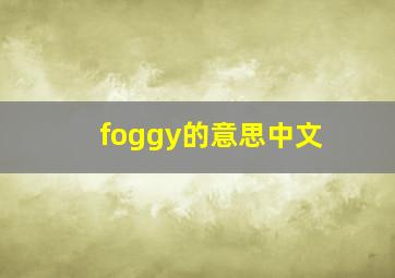 foggy的意思中文