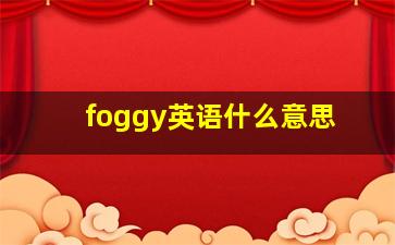 foggy英语什么意思