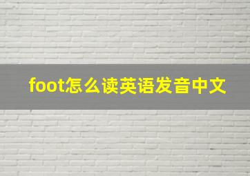 foot怎么读英语发音中文