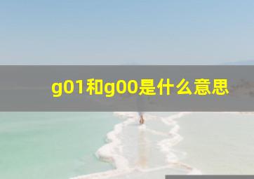 g01和g00是什么意思