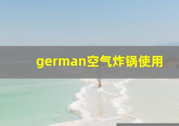 german空气炸锅使用