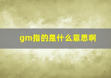 gm指的是什么意思啊