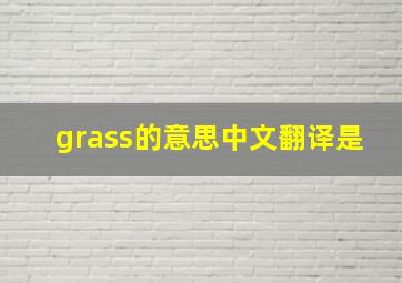 grass的意思中文翻译是