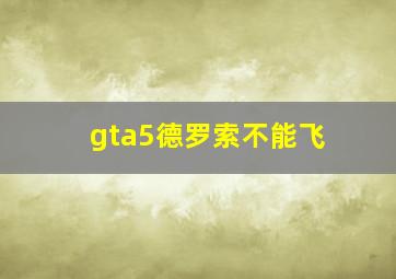 gta5德罗索不能飞