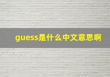 guess是什么中文意思啊