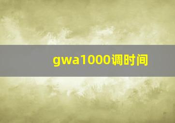 gwa1000调时间