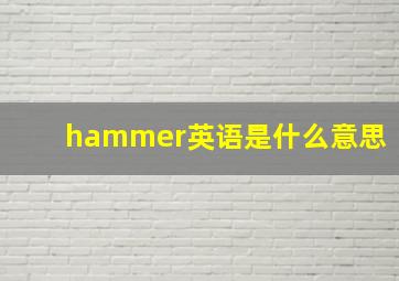 hammer英语是什么意思