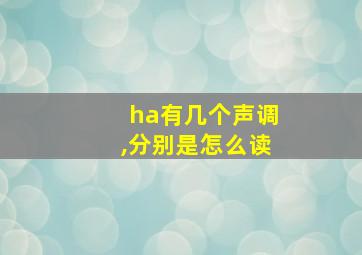 ha有几个声调,分别是怎么读