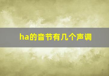 ha的音节有几个声调