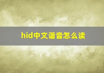 hid中文谐音怎么读