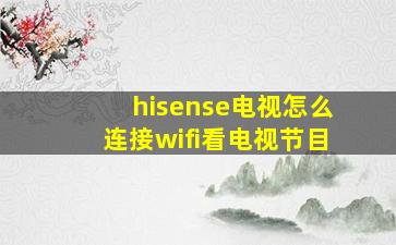 hisense电视怎么连接wifi看电视节目