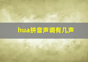 hua拼音声调有几声