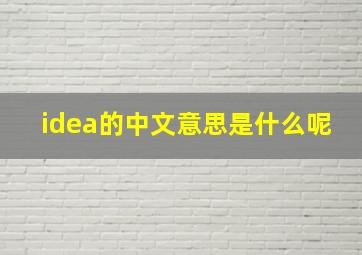 idea的中文意思是什么呢