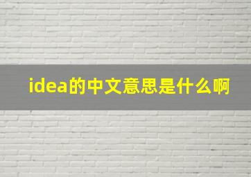 idea的中文意思是什么啊