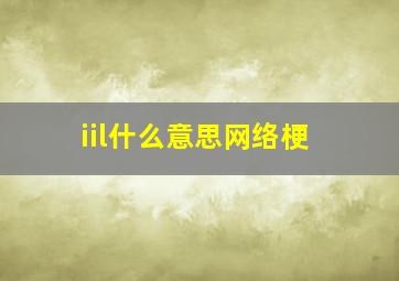 iil什么意思网络梗