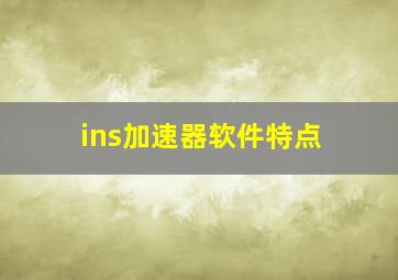 ins加速器软件特点