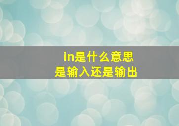 in是什么意思是输入还是输出