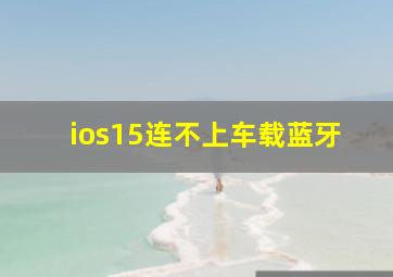 ios15连不上车载蓝牙