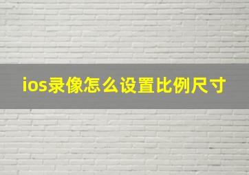 ios录像怎么设置比例尺寸