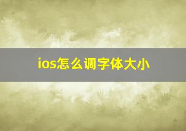 ios怎么调字体大小