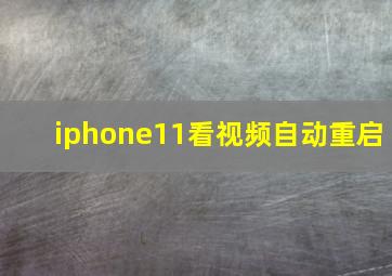 iphone11看视频自动重启