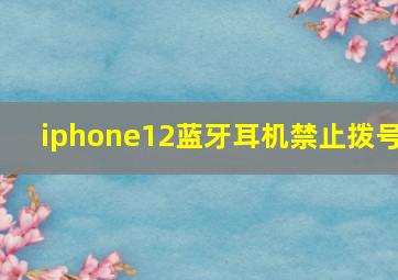 iphone12蓝牙耳机禁止拨号