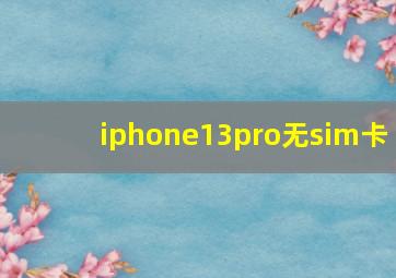 iphone13pro无sim卡