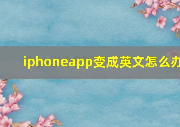 iphoneapp变成英文怎么办