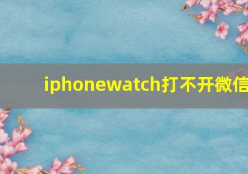 iphonewatch打不开微信