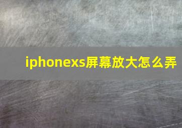 iphonexs屏幕放大怎么弄