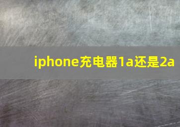 iphone充电器1a还是2a