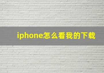 iphone怎么看我的下载